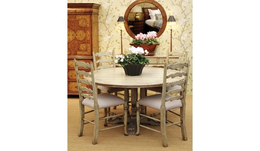 Dining Chairs Country Style Grey Ladder Back Dining Side Chair