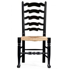 Dining Chairs Country Style Black Ladder Back Dining Side Chair 2