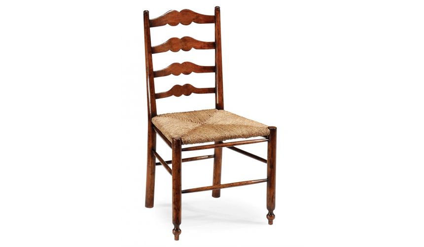 Dining Chairs Traditional Country Ladder Back Chair with Rushed Seat
