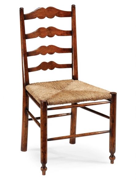Traditional Country Ladder Back Chair with Rushed Seat