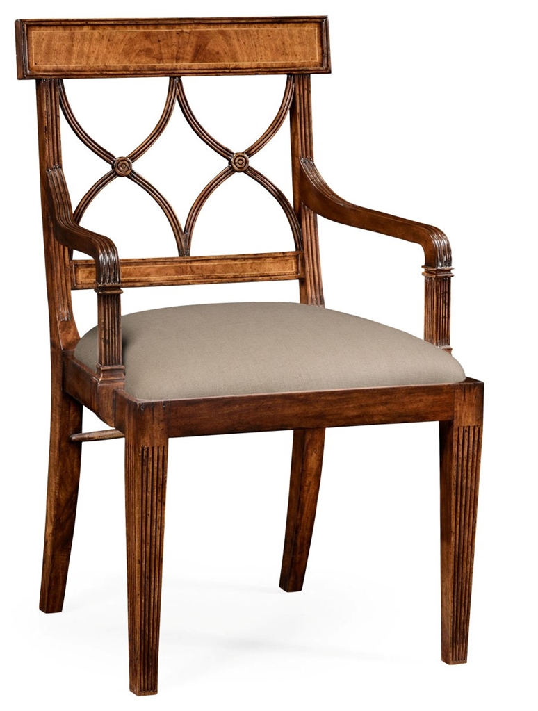 Dining Chairs Regency Style Crotch Walnut Dining Armchair