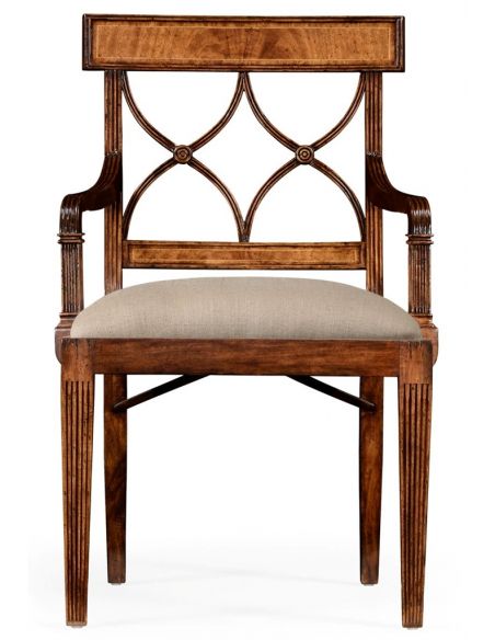 Dining Chairs Regency Style Crotch Walnut Dining Armchair