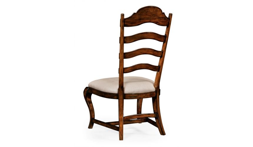 Dining Chairs Rustic Ladder Back Dining Side Chair with Cabriole Legs