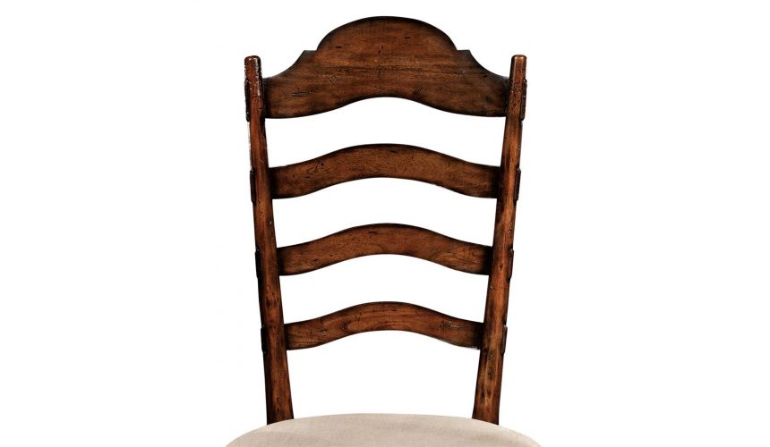 Dining Chairs Rustic Ladder Back Dining Side Chair with Cabriole Legs