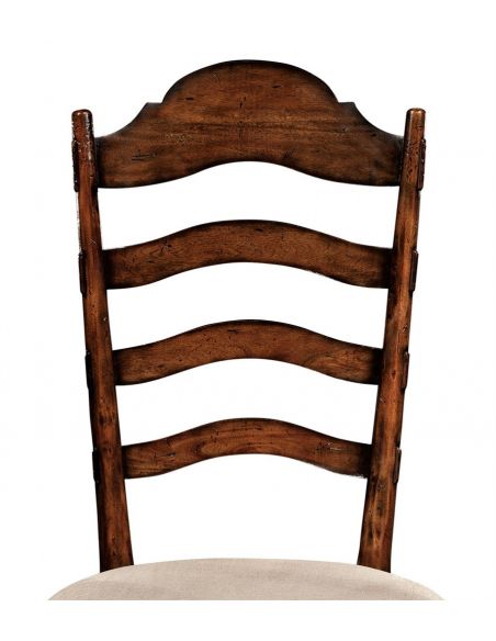 Dining Chairs Rustic Ladder Back Dining Side Chair with Cabriole Legs