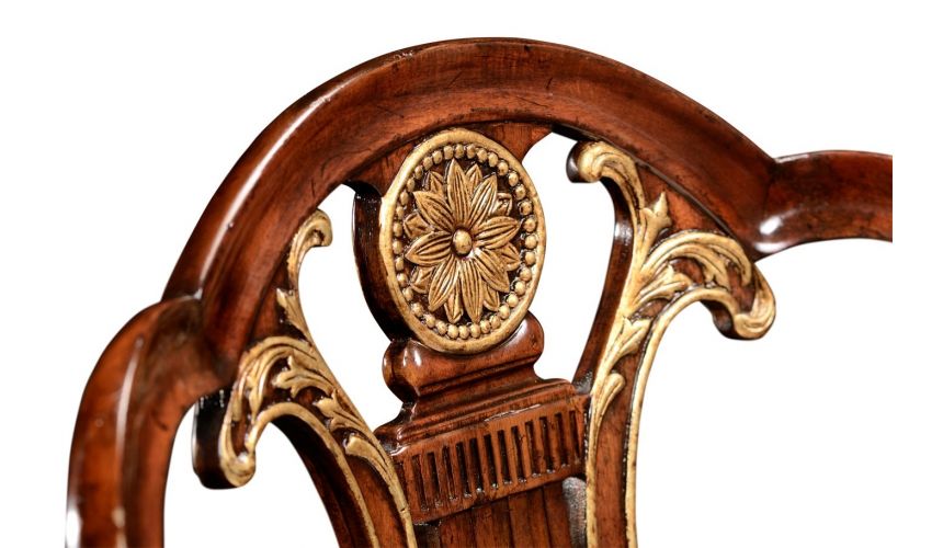 Dining Chairs Neo-Classical Mahogany Gilded Dining Armchair