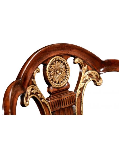Dining Chairs Neo-Classical Mahogany Gilded Dining Armchair