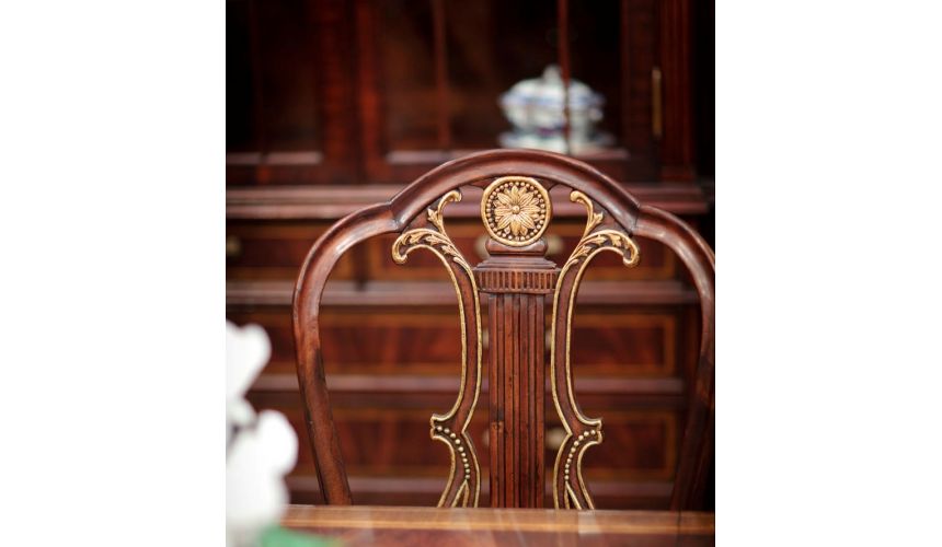 Dining Chairs Neo-Classical Mahogany Gilded Dining Armchair