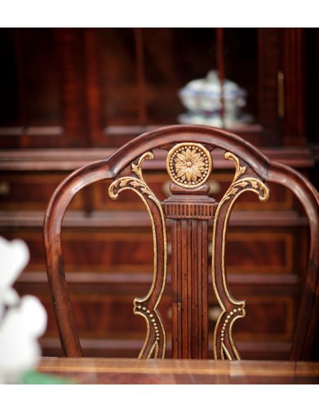 Dining Chairs Neo-Classical Mahogany Gilded Dining Armchair