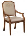 Dining Chairs 19th Century Style Dining Armchair with Golden Embroidery