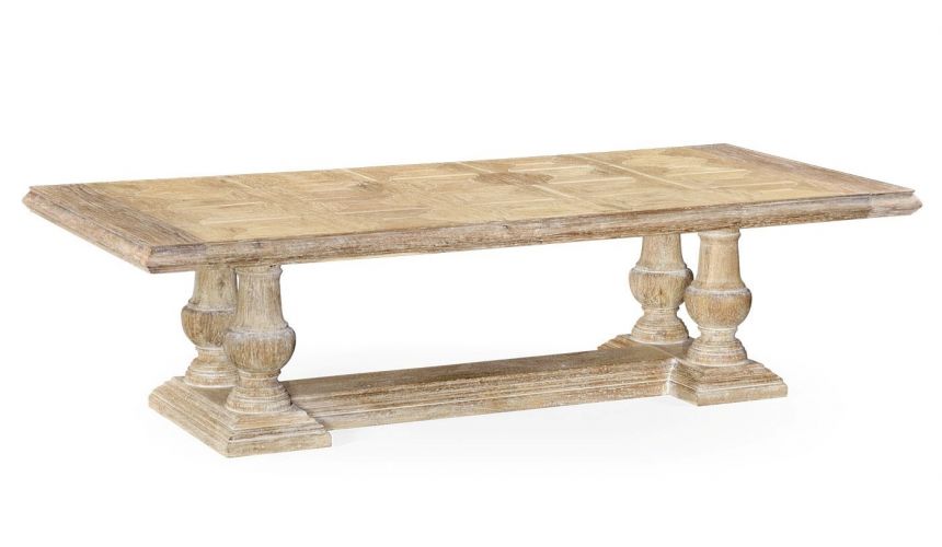 Dining Tables Heavy Distressed Limed Acacia Dining Table