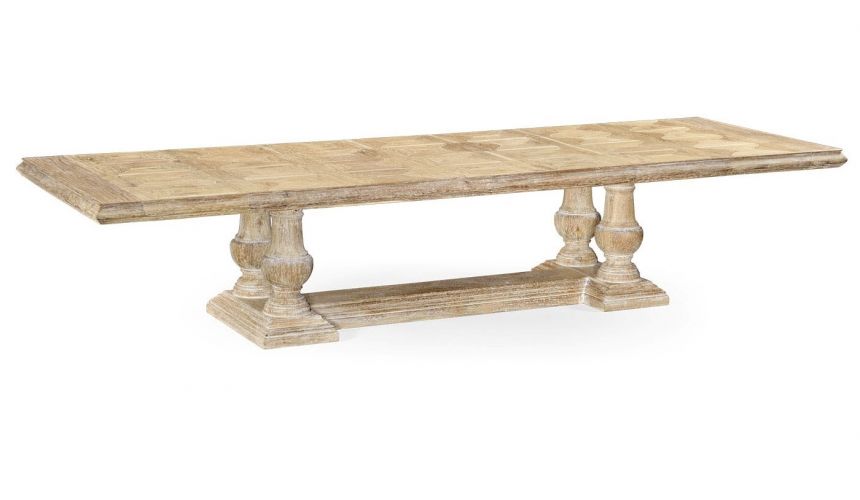Dining Tables Heavy Distressed Limed Acacia Dining Table