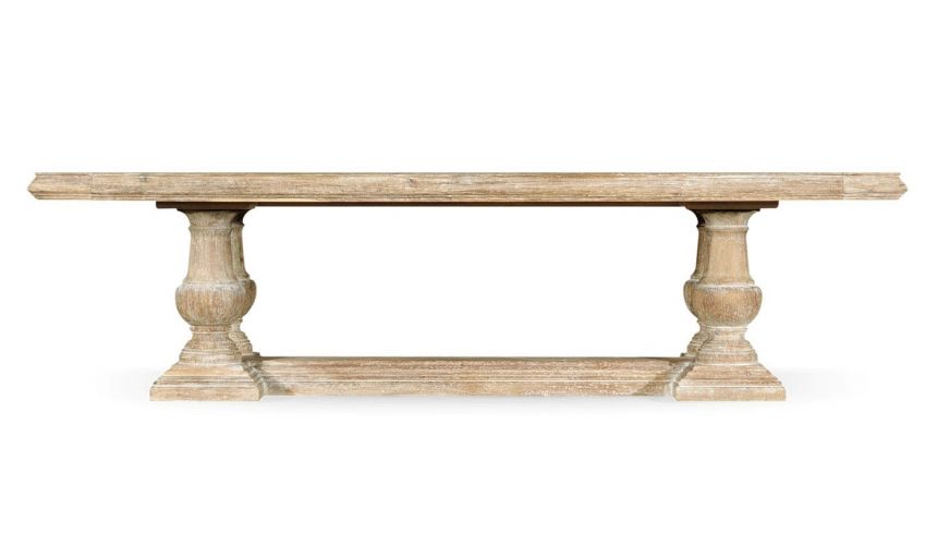 Dining Tables Heavy Distressed Limed Acacia Dining Table