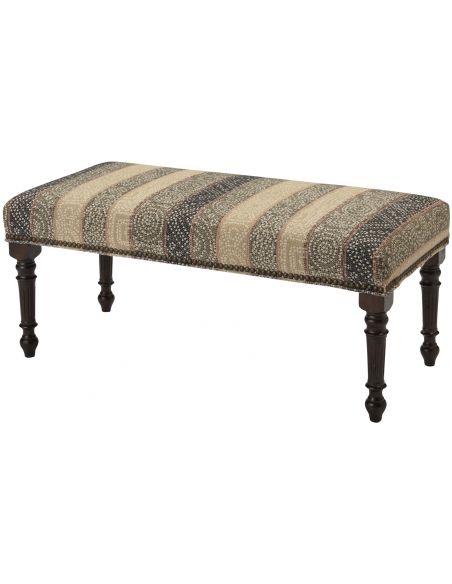 Upholstered Bench with Nail Head Trims