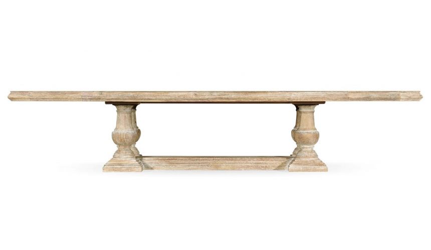 Dining Tables Heavy Distressed Limed Acacia Dining Table