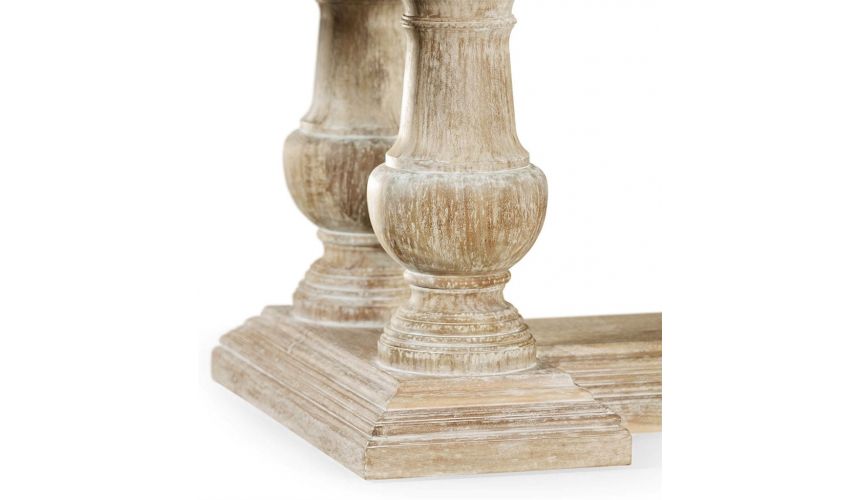 Dining Tables Heavy Distressed Limed Acacia Dining Table