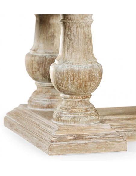 Dining Tables Heavy Distressed Limed Acacia Dining Table