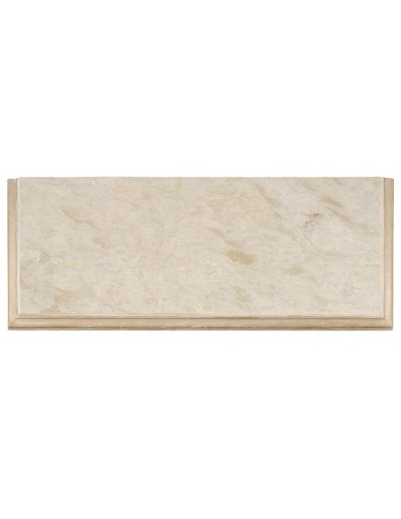 Breakfronts & China Cabinets Stylish Limed Acacia Chest of Drawer Marble Top