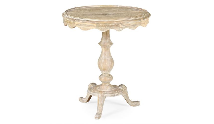 Round and Oval Coffee tables Limed Acacia Round Lamp or Breakfast Table