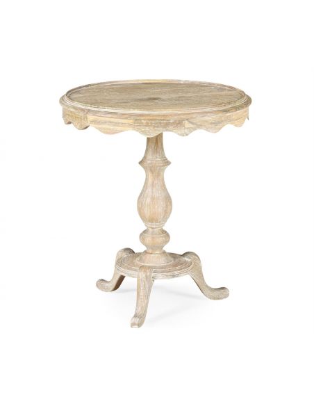 Limed Acacia Round Lamp or Breakfast Table