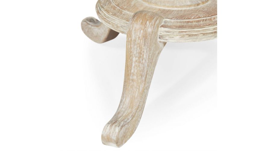 Round and Oval Coffee tables Limed Acacia Round Lamp or Breakfast Table