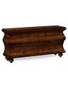 Breakfronts & China Cabinets Antiqued Walnut Rectangular Chest of Drawers