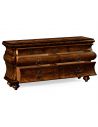 Breakfronts & China Cabinets Antiqued Walnut Rectangular Chest of Drawers