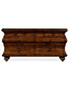 Breakfronts & China Cabinets Antiqued Walnut Rectangular Chest of Drawers