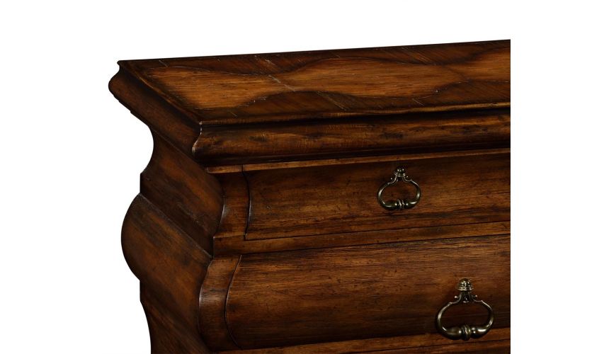 Breakfronts & China Cabinets Antiqued Walnut Rectangular Chest of Drawers