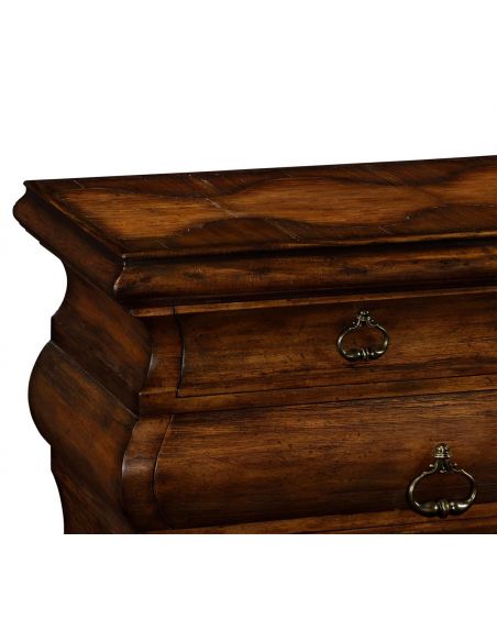 Breakfronts & China Cabinets Antiqued Walnut Rectangular Chest of Drawers