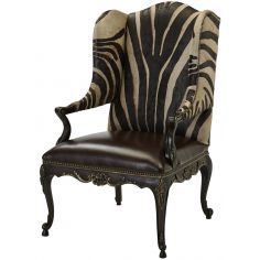 Patterned Wingback Arm Chair