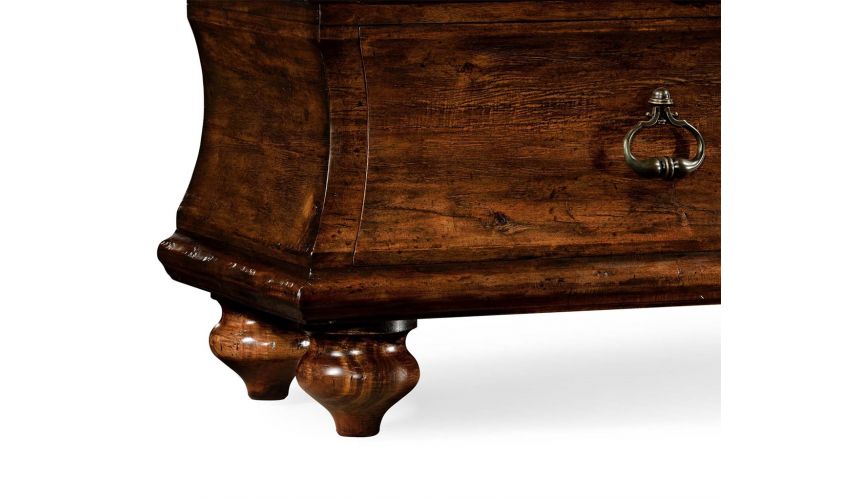 Breakfronts & China Cabinets Antiqued Walnut Rectangular Chest of Drawers