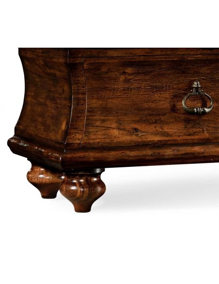 Breakfronts & China Cabinets Antiqued Walnut Rectangular Chest of Drawers