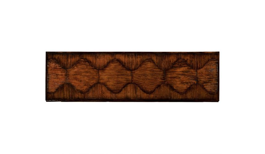 Breakfronts & China Cabinets Antiqued Walnut Rectangular Chest of Drawers