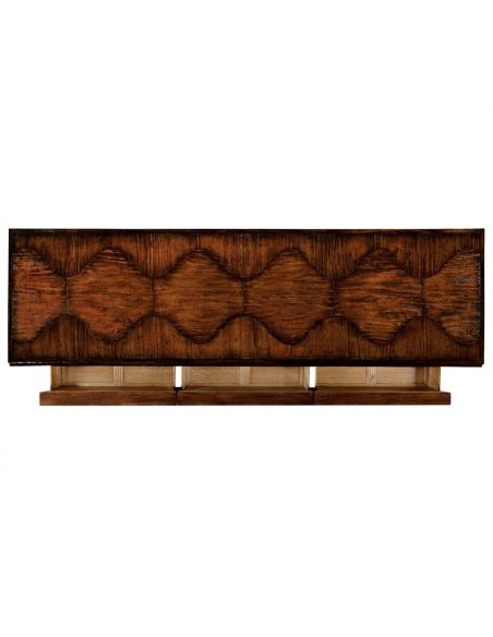 Breakfronts & China Cabinets Antiqued Walnut Rectangular Chest of Drawers