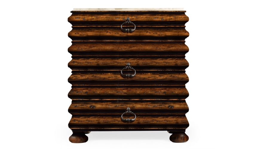 Breakfronts & China Cabinets Rectangular Rust Chest of Drawer with Marble Top