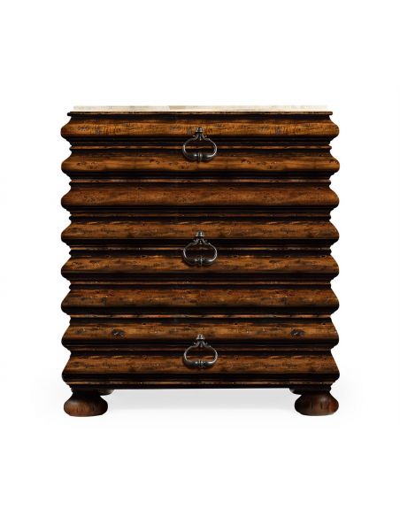 Breakfronts & China Cabinets Rectangular Rust Chest of Drawer with Marble Top