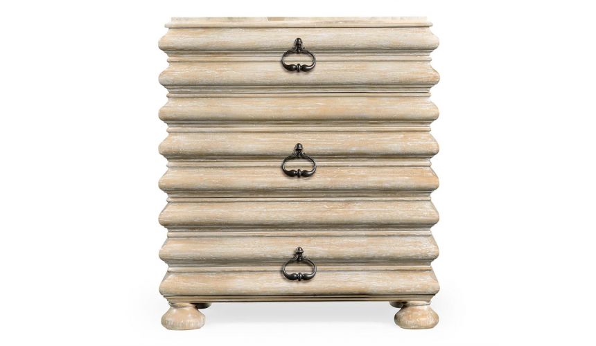 Breakfronts & China Cabinets Rectangular Acacia Chest of Drawer with Marble Top