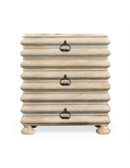 Breakfronts & China Cabinets Rectangular Acacia Chest of Drawer with Marble Top