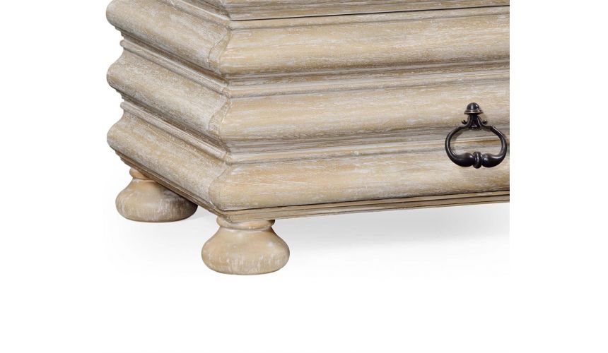 Breakfronts & China Cabinets Rectangular Acacia Chest of Drawer with Marble Top