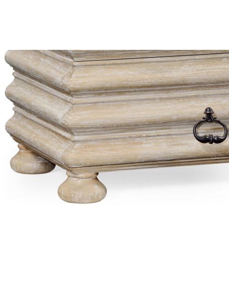 Breakfronts & China Cabinets Rectangular Acacia Chest of Drawer with Marble Top