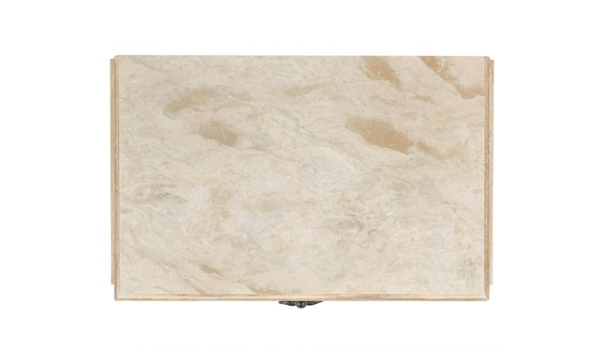 Breakfronts & China Cabinets Rectangular Acacia Chest of Drawer with Marble Top