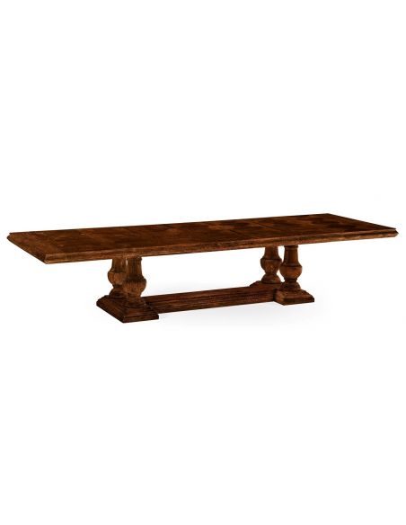 Dining Tables Country Style Dining Table with Pedestal Bases
