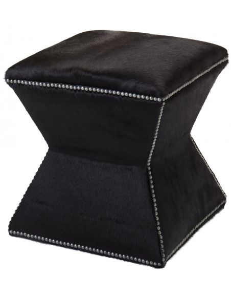 Upholstered Ottoman with Nail Head Trims