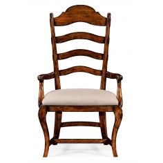 Dining Chairs Country Style Curved Ladderback Dining Armchair 2
