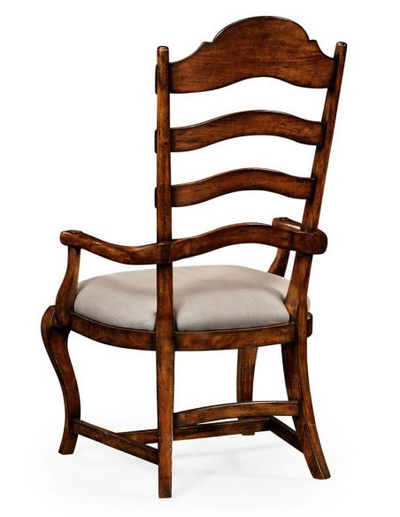 Dining Chairs Country Style Curved Ladderback Dining Armchair