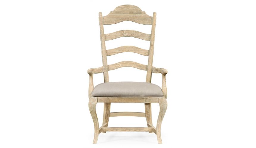 Dining Chairs Limed Acacia Ladderback Dining Armchair