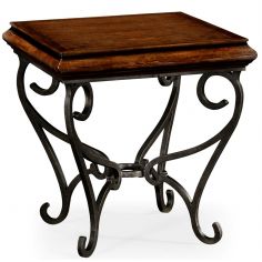 Square Country Style Walnut Side Table