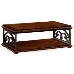 Coffee Tables Rectangular Walnut Coffee Table with Under Tier