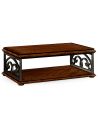 Coffee Tables Rectangular Walnut Coffee Table with Under Tier
